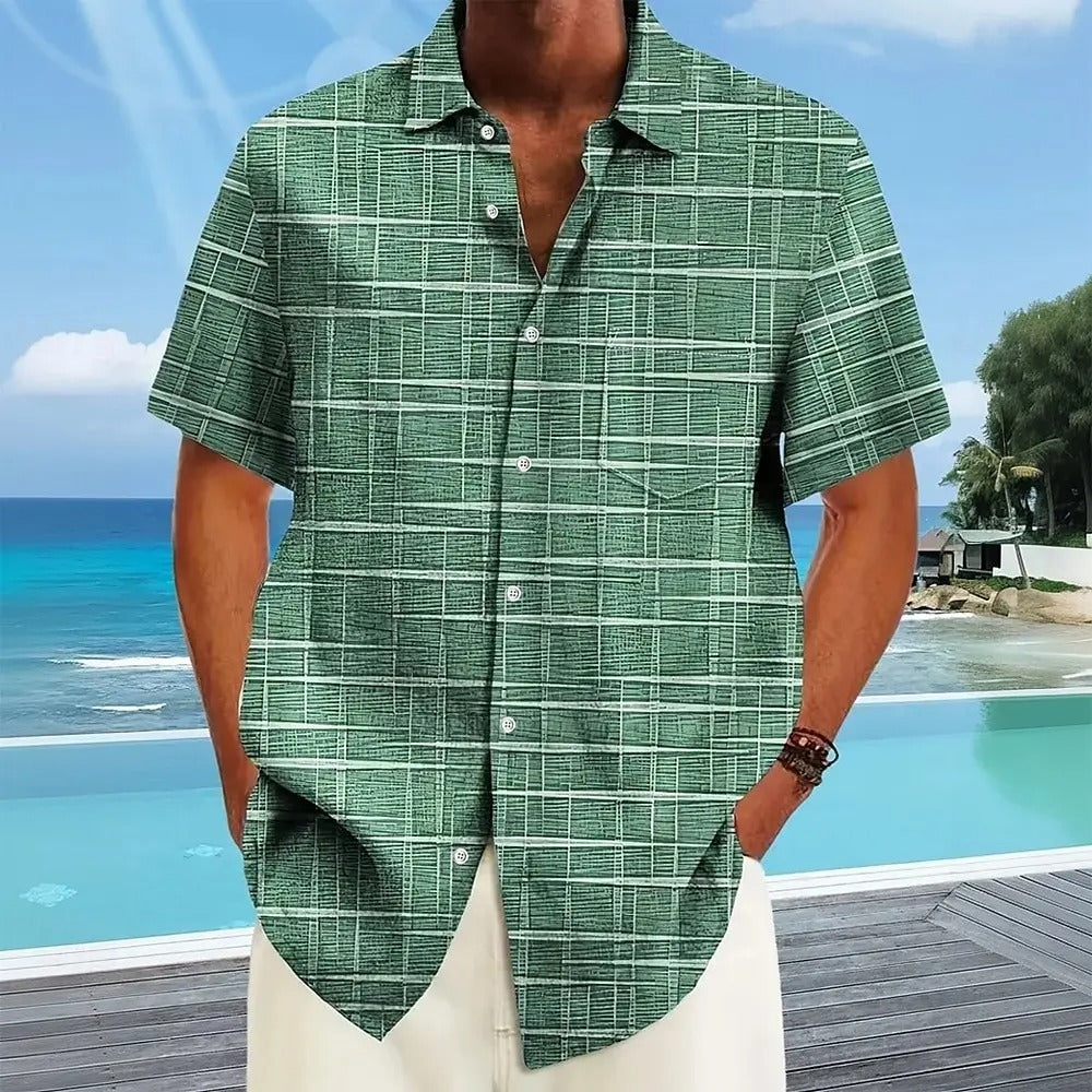 Armin Men’s Shirt with Relaxed Fit and Distinctive Pattern Design 0