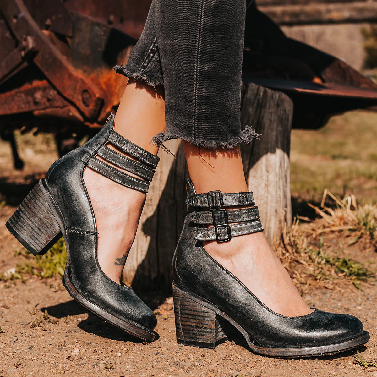 Aubrey Women’s Ankle Boots with Block Heel and Buckle Detail 2