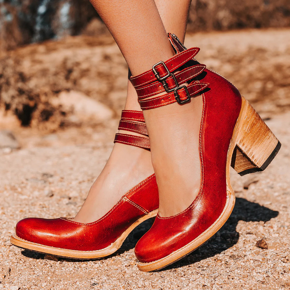 Aubrey Women’s Ankle Boots with Block Heel and Buckle Detail 4