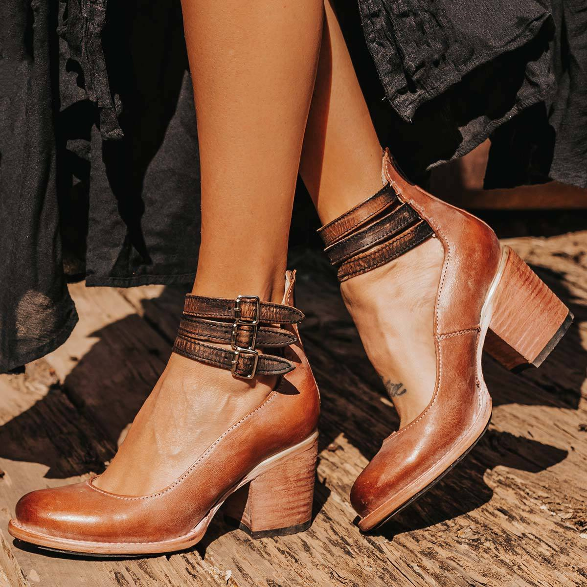 Aubrey Women’s Ankle Boots with Block Heel and Buckle Detail 7