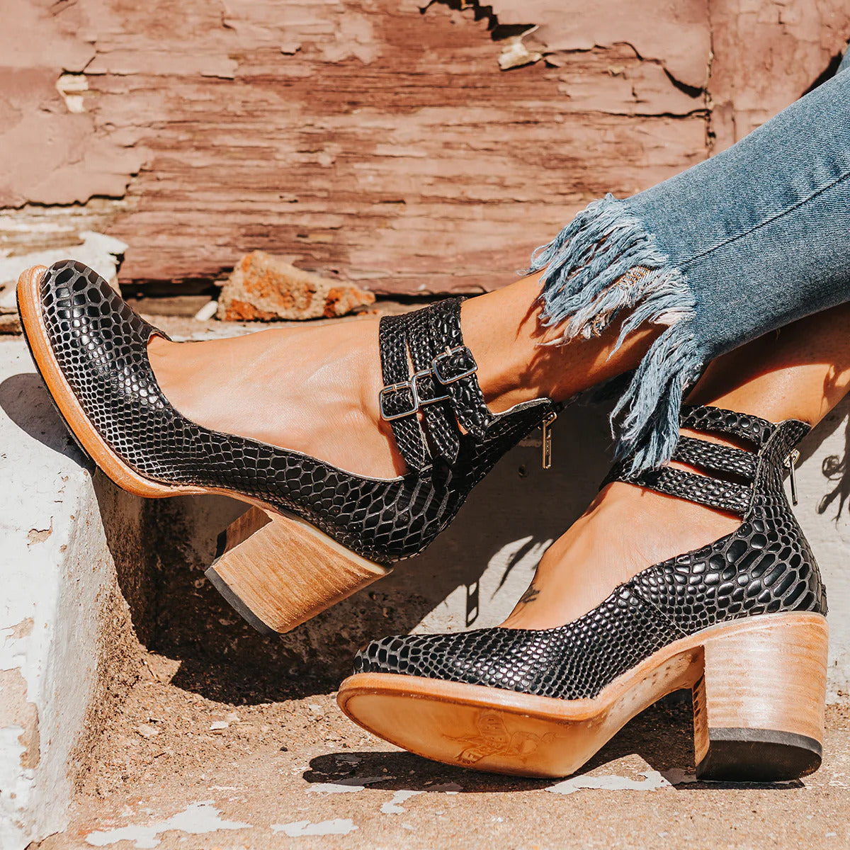 Aubrey Women’s Ankle Boots with Block Heel and Buckle Detail 8