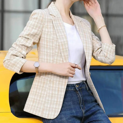Ava Women's Blazer with One-Button Closure and Casual Elegance 1