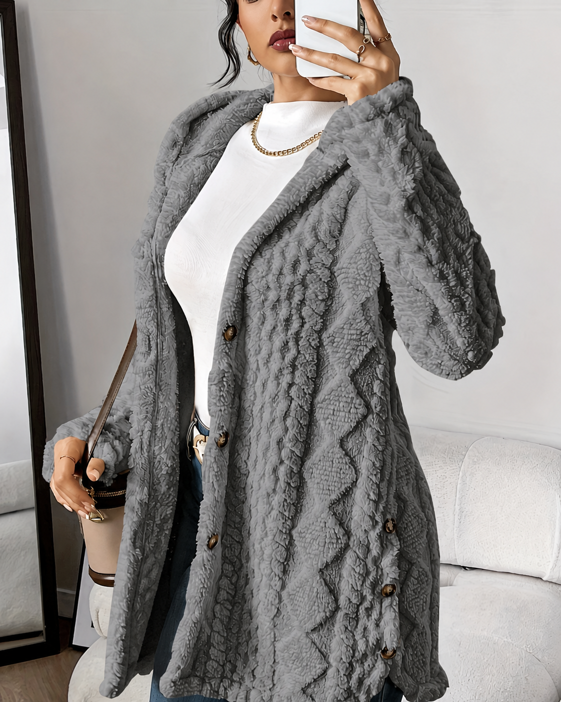 Ava Women’s Cardigan with Hood and Plush Softness for Relaxed Fit 4