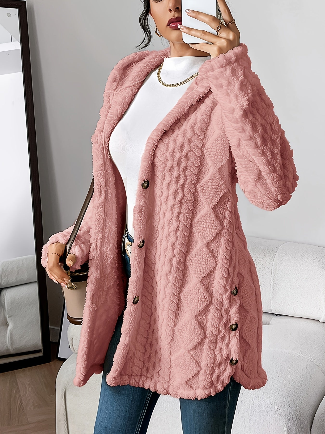 Ava Women’s Cardigan with Hood and Plush Softness for Relaxed Fit 7