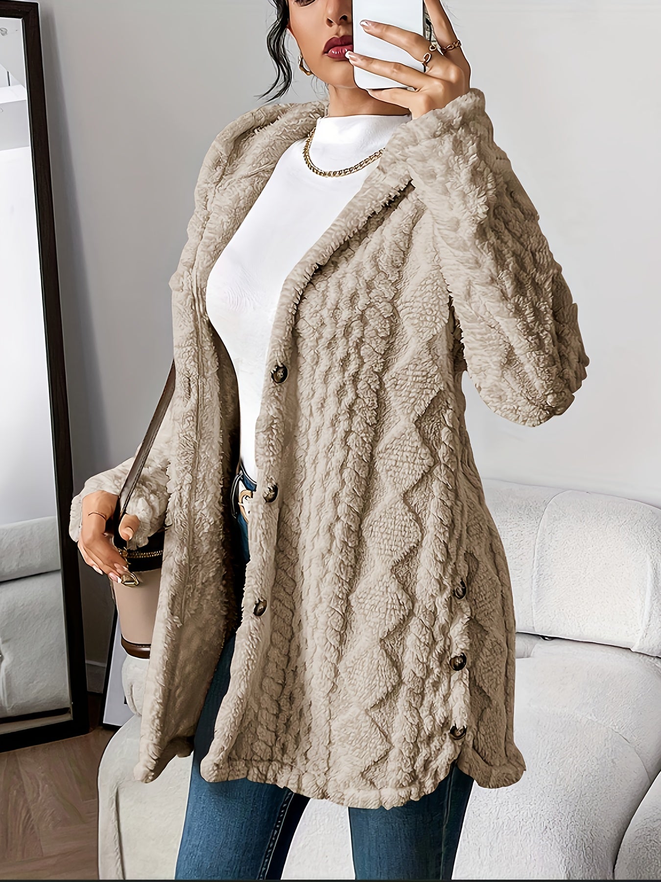Ava Women’s Cardigan with Hood and Plush Softness for Relaxed Fit 9