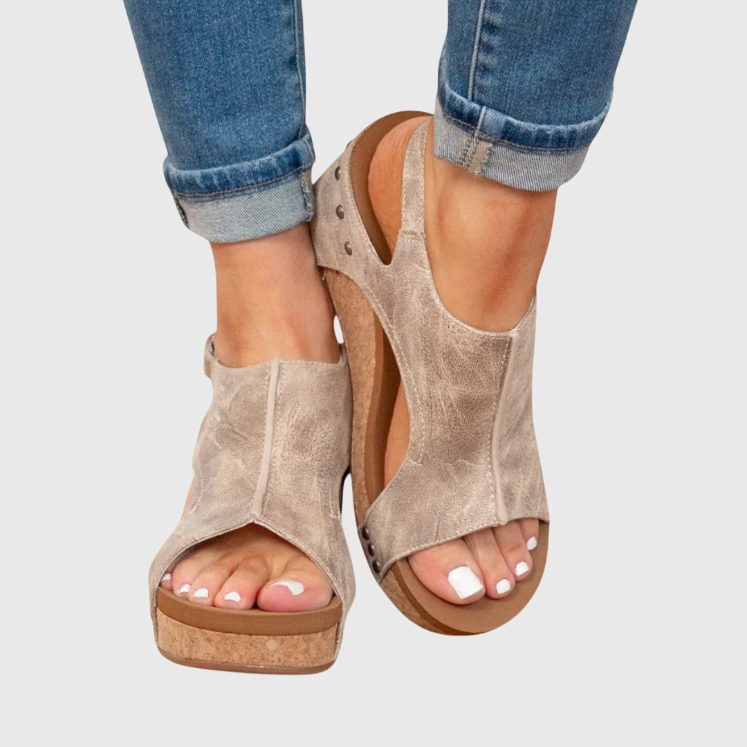Ava Women's Sandals with Adjustable Buckle and Lightweight Wedge 1