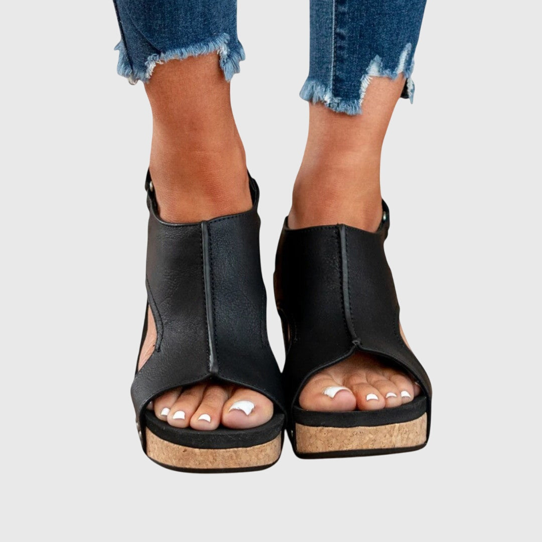 Ava Women's Sandals with Adjustable Buckle and Lightweight Wedge 4