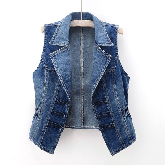 Ava Women’s Vest with Classic Denim Design and Relaxed Fit 0