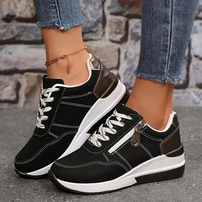 Avalance Women's Trainers featuring an elevated sole and breathable design, perfect for comfortable walking and stylish athletic wear. 0
