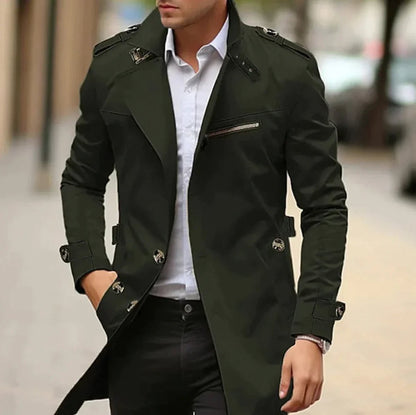 Avery Men's Slim-Fit Wool Overcoat | Double-Breasted, Military-Inspired Design 2