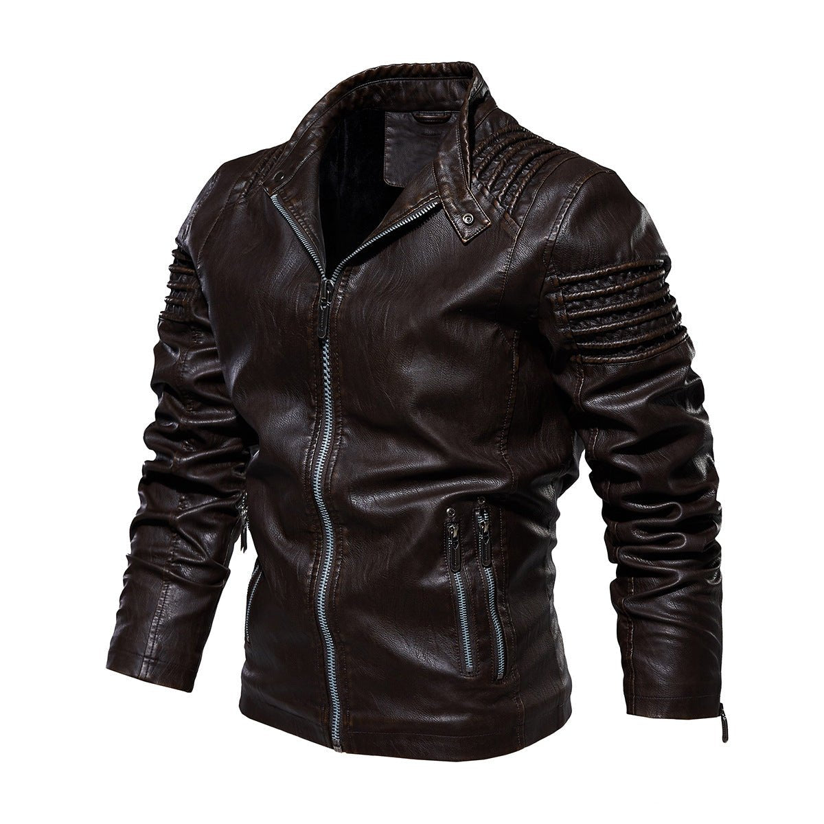 Axton Men's Moto-Style Jacket | Faux Leather, Fleece-Lined Winter Wear 0