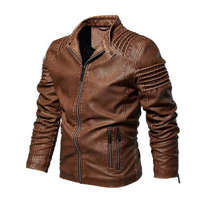 Axton Men's Moto-Style Jacket | Faux Leather, Fleece-Lined Winter Wear 1