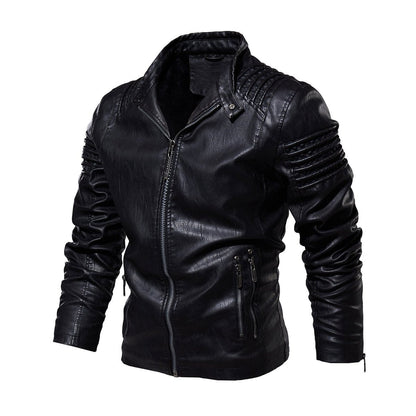 Axton Men's Moto-Style Jacket | Faux Leather, Fleece-Lined Winter Wear 3