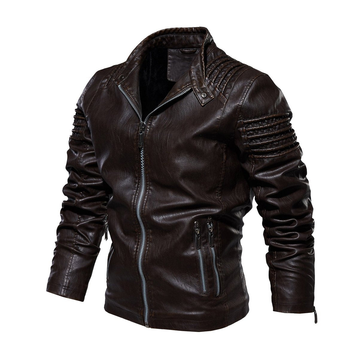 Axton Men's Moto-Style Jacket | Faux Leather, Fleece-Lined Winter Wear 5