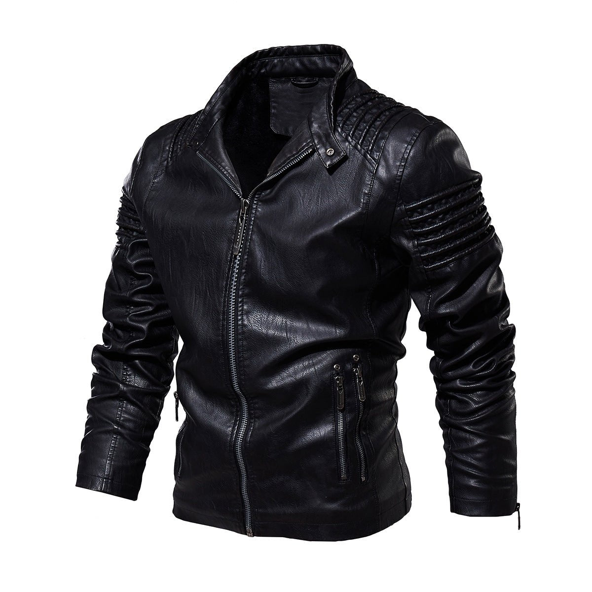 Axton Men's Moto-Style Jacket | Faux Leather, Fleece-Lined Winter Wear 6