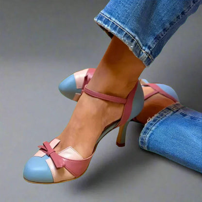 Barbara Women’s Classic Pumps with Bow Straps and Medium Heel 0