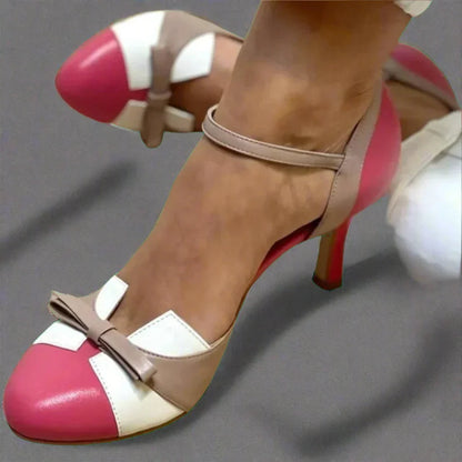 Barbara Women’s Classic Pumps with Bow Straps and Medium Heel 1