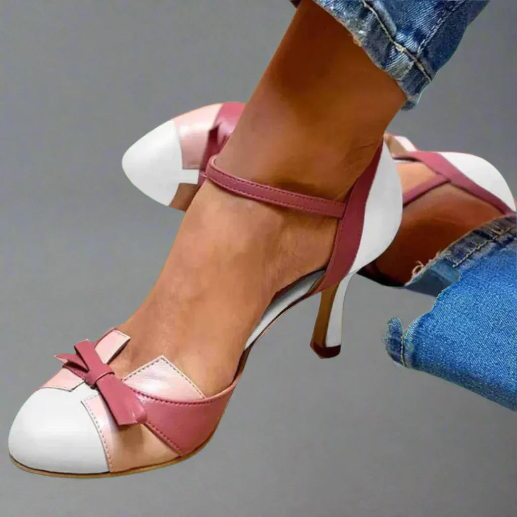 Barbara Women’s Classic Pumps with Bow Straps and Medium Heel 2