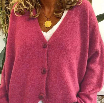 Bella Women’s Cardigan Sweater with V-Neck and Button Placket 13