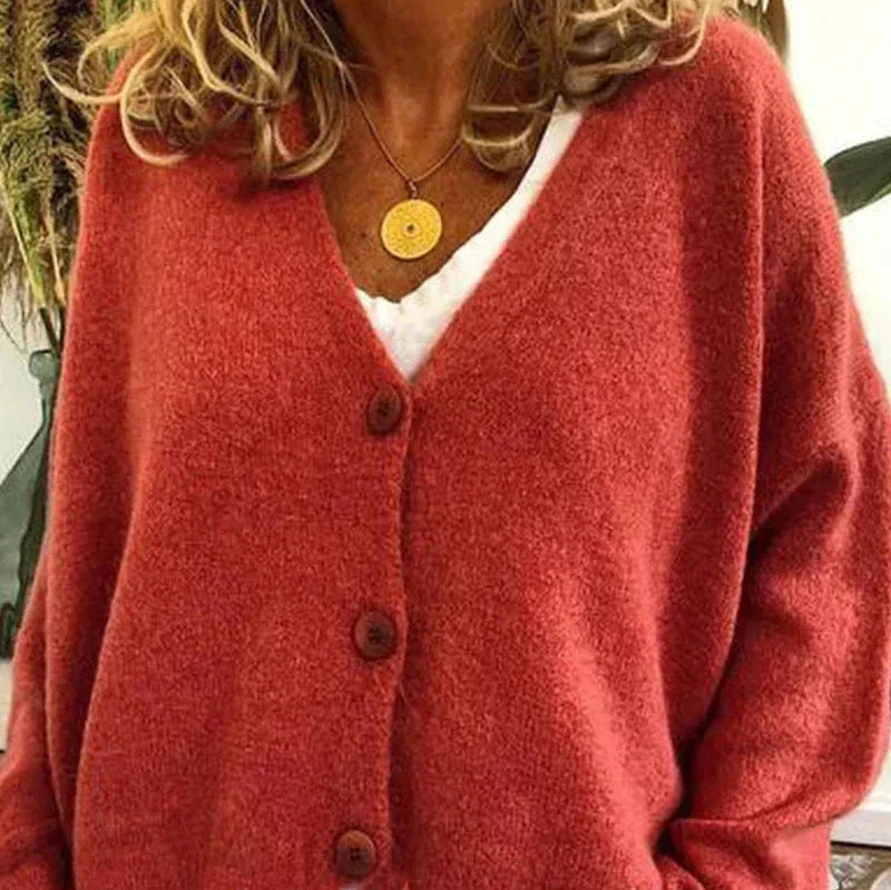 Bella Women’s Cardigan Sweater with V-Neck and Button Placket 6
