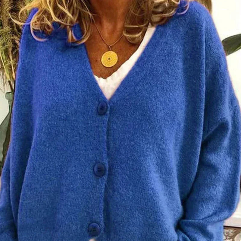 Bella Women’s Cardigan Sweater with V-Neck and Button Placket 8