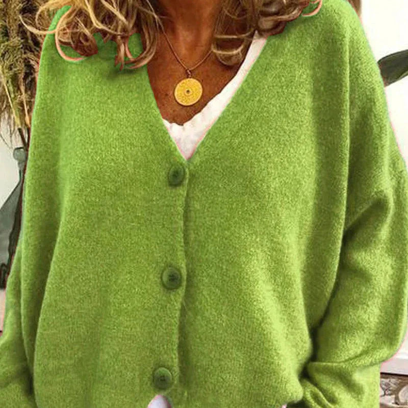 Bella Women’s Cardigan Sweater with V-Neck and Button Placket 9