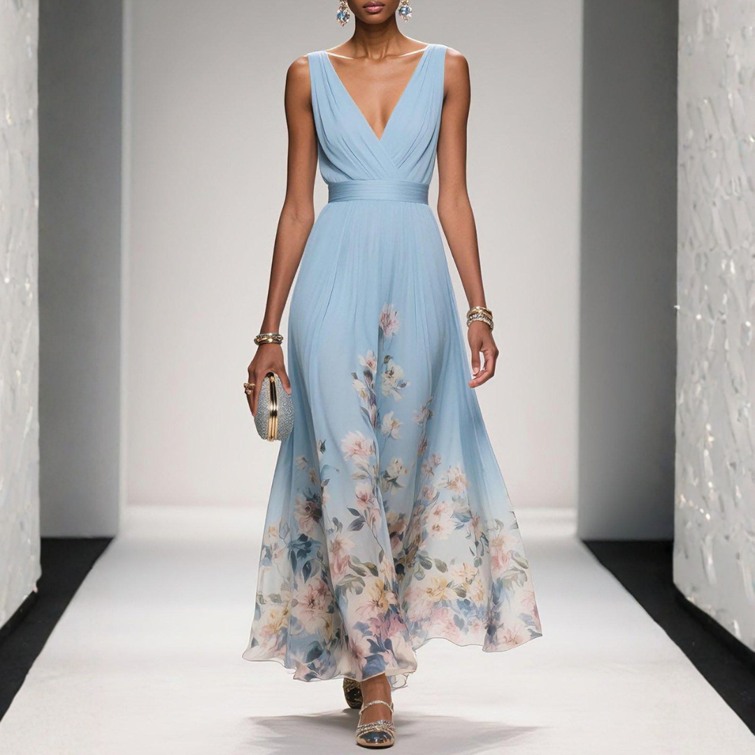 Bella Women’s Maxi Dress with Floral Pattern and Flowing Silhouette 0