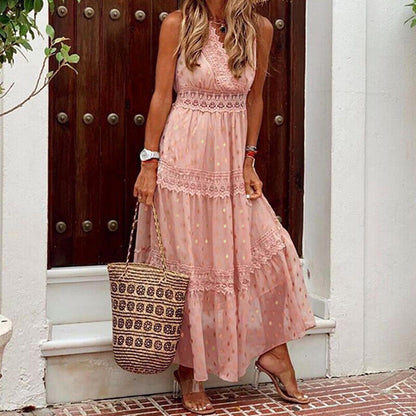 Bella Women’s Summer Dress with Boho Lace and Floral Pattern 3