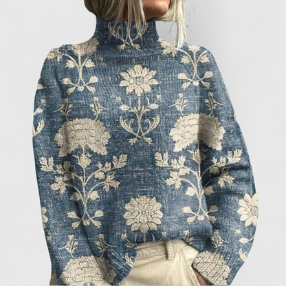 Breezy Women’s Oversized Sweater with Nature Print and Relaxed Fit 1