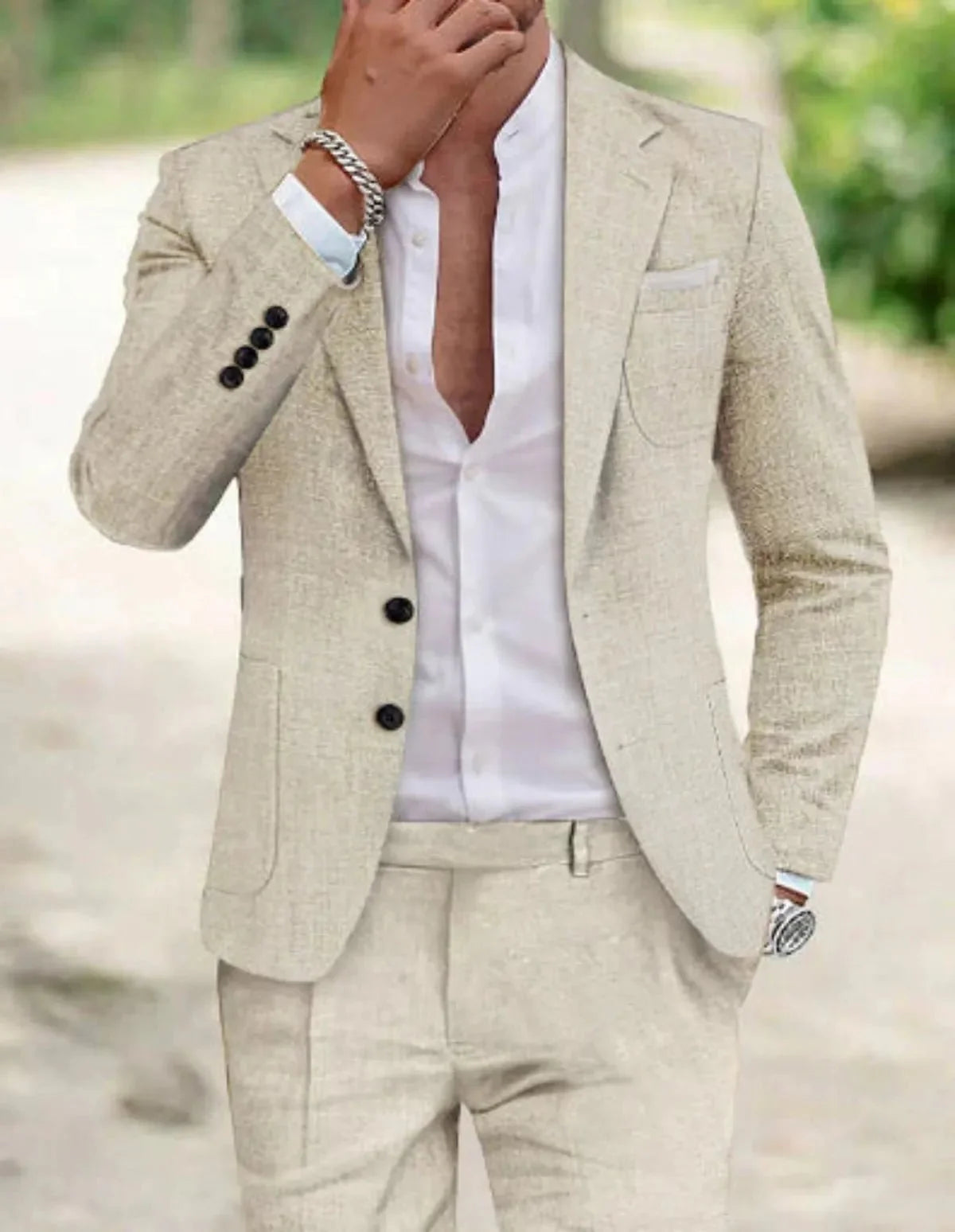 Bruno Men's Suit with Two-Button Blazer and Coordinated Trousers for Weddings and Formal Occasions 0