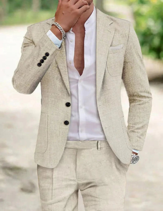 Bruno Men's Suit with Two-Button Blazer and Coordinated Trousers for Weddings and Formal Occasions 0
