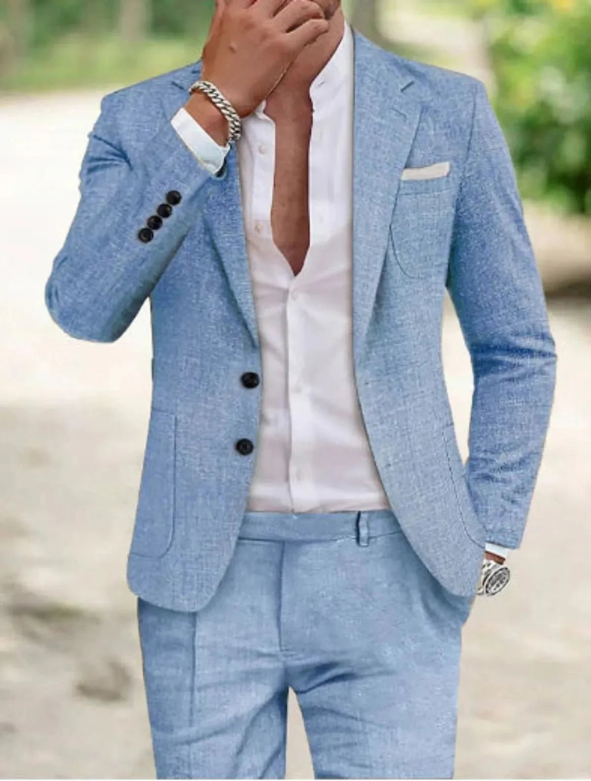 Bruno Men's Suit with Two-Button Blazer and Coordinated Trousers for Weddings and Formal Occasions 1