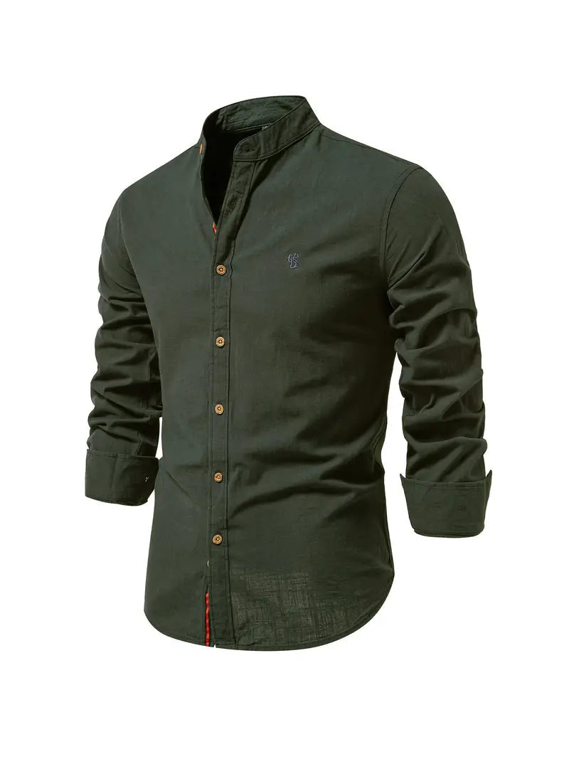 Caden Men’s Shirt with Button Front and Relaxed Fit for Casual Spring Style 10