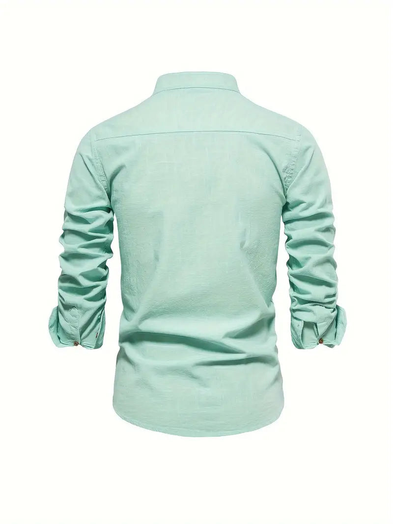 Caden Men’s Shirt with Button Front and Relaxed Fit for Casual Spring Style 3