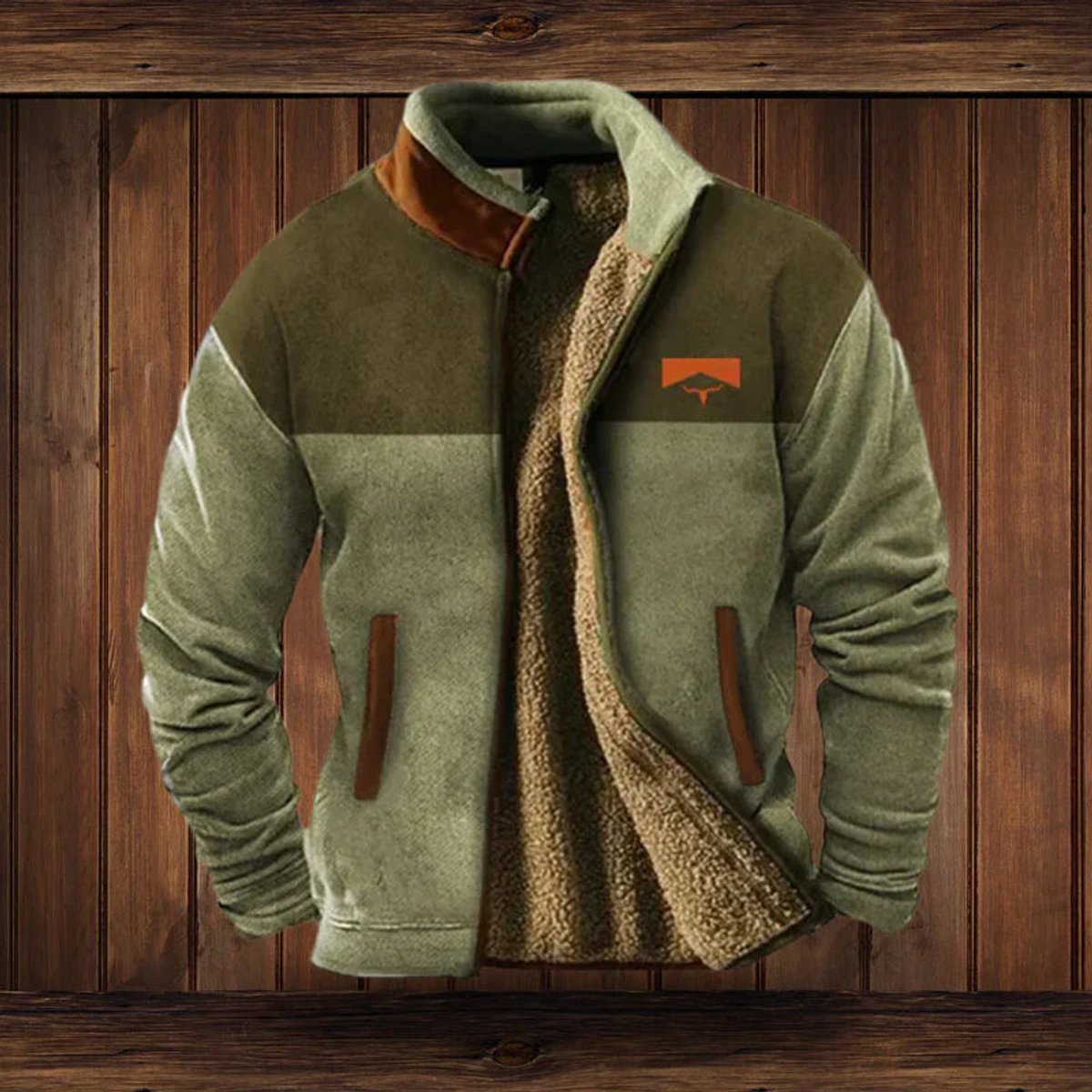 Caleb Men's Cardigan | Sherpa-Lined Aztec Print Full-Zip Jacket 3