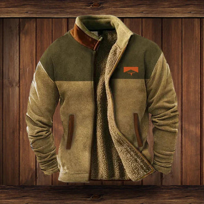 Caleb Men's Cardigan | Sherpa-Lined Aztec Print Full-Zip Jacket 4