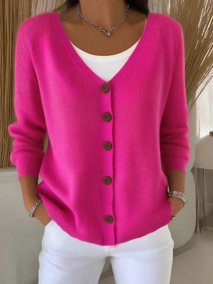 Camila Women's V-Neck Knit Sweater | Button-Front, Stretch Blend 5