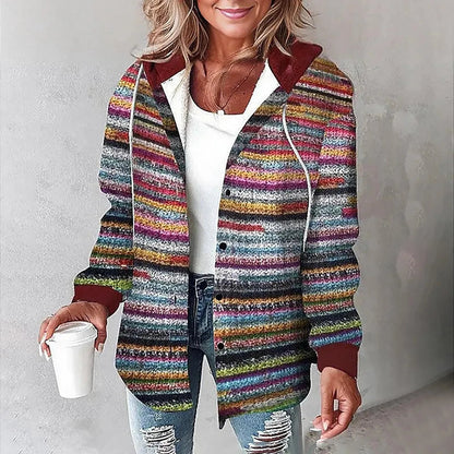 Carmen Women’s Cardigan with Checkered Pattern and Draped Fit 5