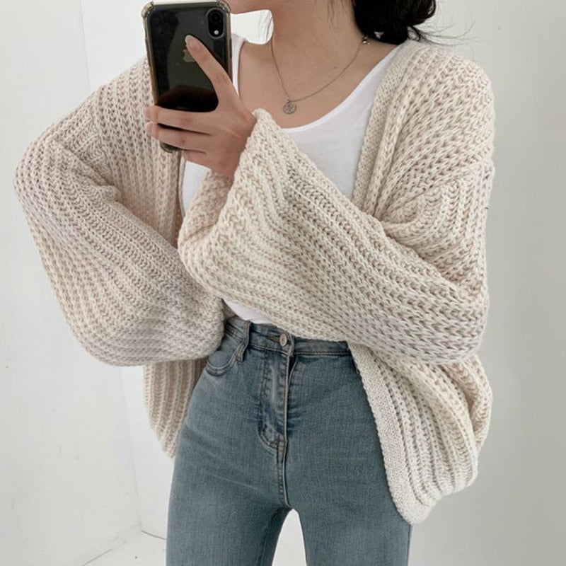 Carmen Women's Cardigan with Chunky Knit and Open Front Design 4