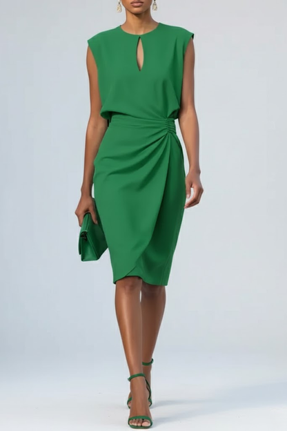 Catherine Women’s Dress with Keyhole Neckline and Ruffle Details 4