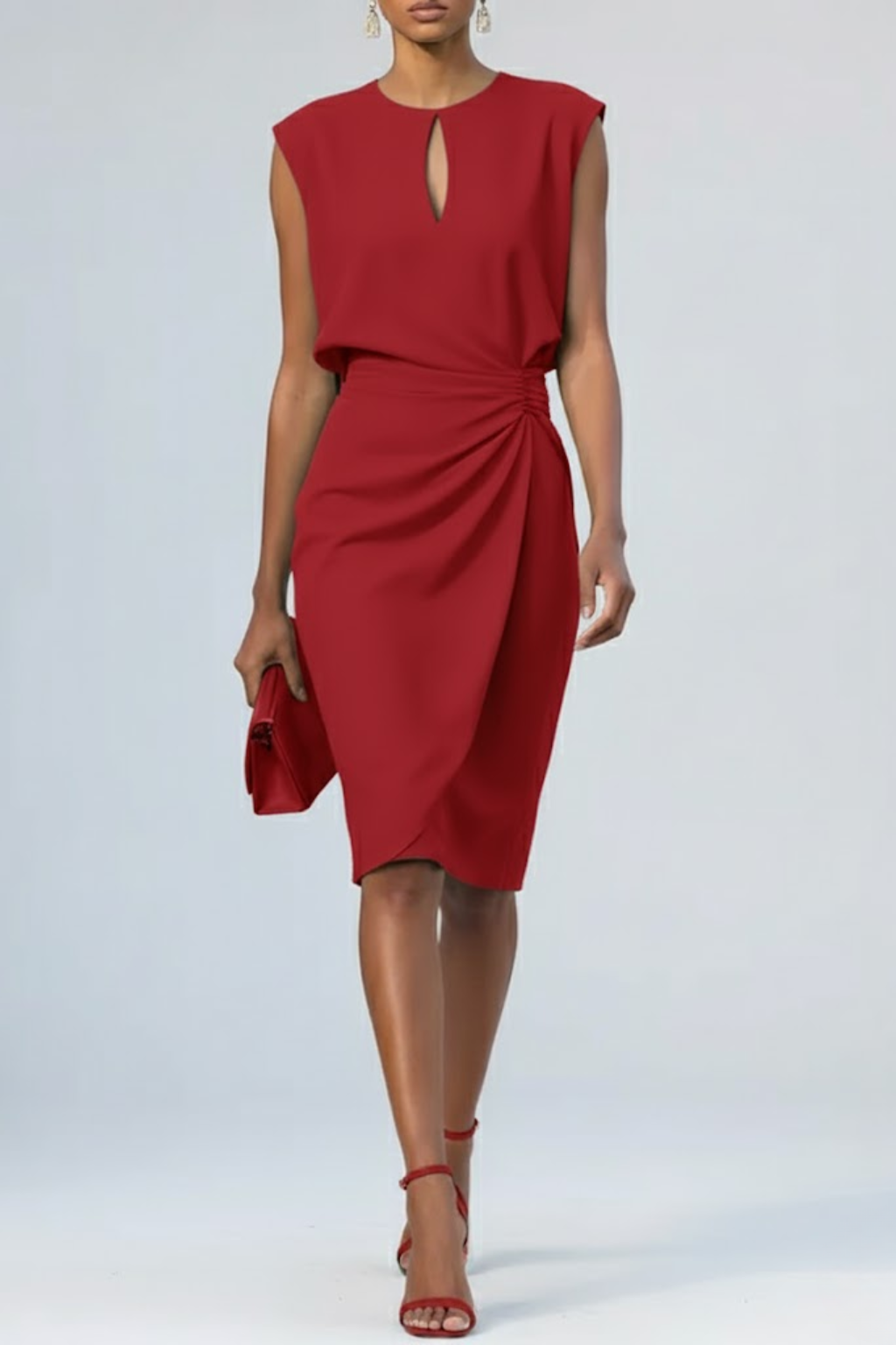 Catherine Women’s Dress with Keyhole Neckline and Ruffle Details 5
