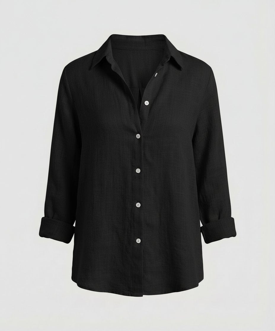 Catherine Women’s Linen Blouse with Three-Quarter Sleeves and Classic Collar 7