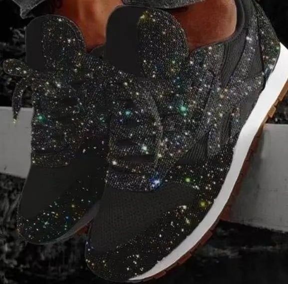 Celina Women's Sneakers | Glittery Artificial PU, Breathable Mesh 0