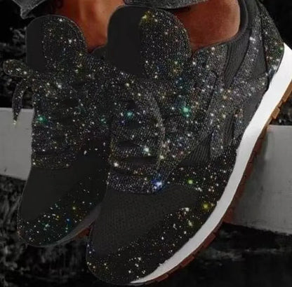 Celina Women's Sneakers | Glittery Artificial PU, Breathable Mesh 0