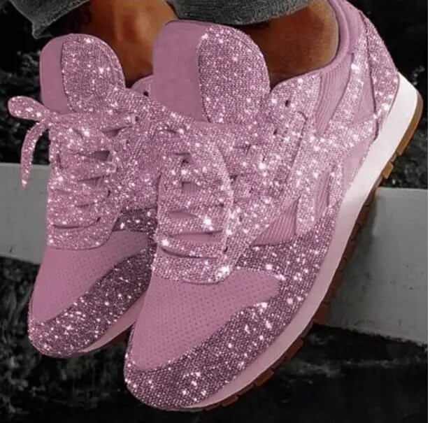 Celina Women's Sneakers | Glittery Artificial PU, Breathable Mesh 2