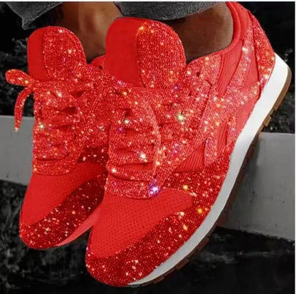 Celina Women's Sneakers | Glittery Artificial PU, Breathable Mesh 3