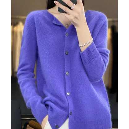 Celine Women’s Cardigan Sweater with Classic Button Placket and Soft Fabric 2