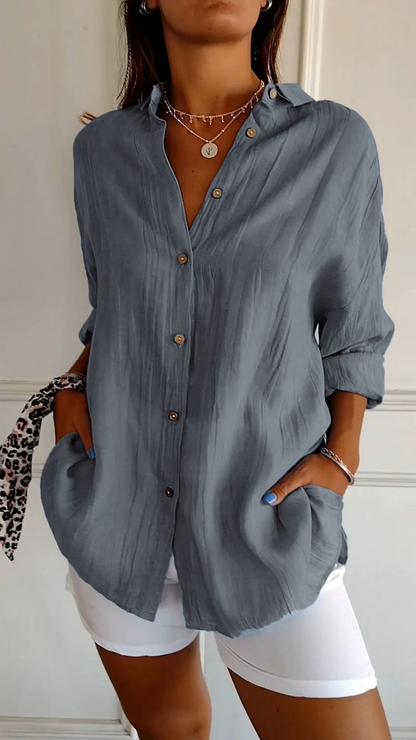 Chloe Women’s Shirt with Oversized Fit and V-Neckline 10