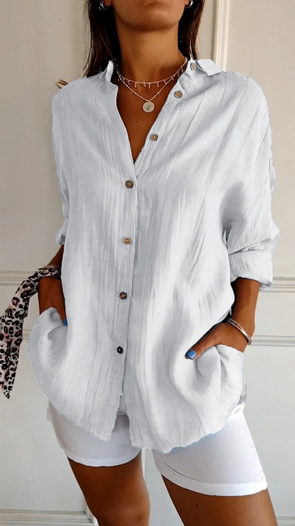 Chloe Women’s Shirt with Oversized Fit and V-Neckline 11