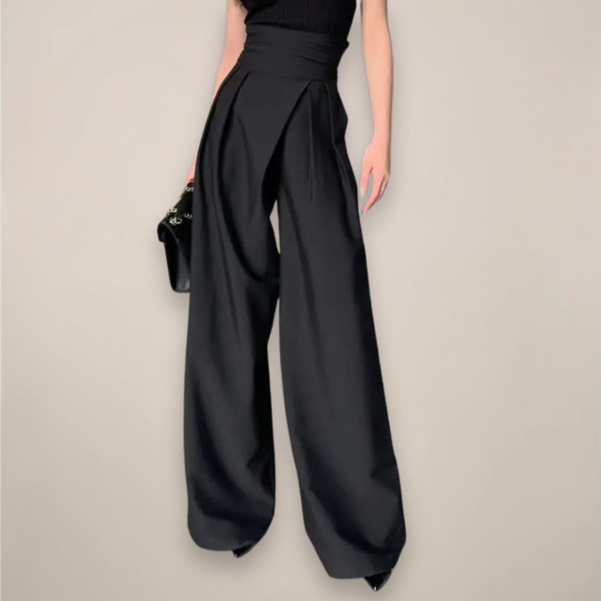Christa Women’s High-Waisted Wide-Leg Trousers with Flowing Silhouette 0